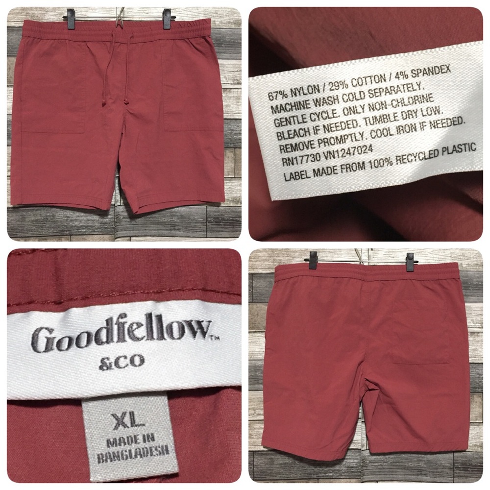 Goodfellow Tech Shorts Men’s XL Red (Inseam 8.5) Drawstring Casual